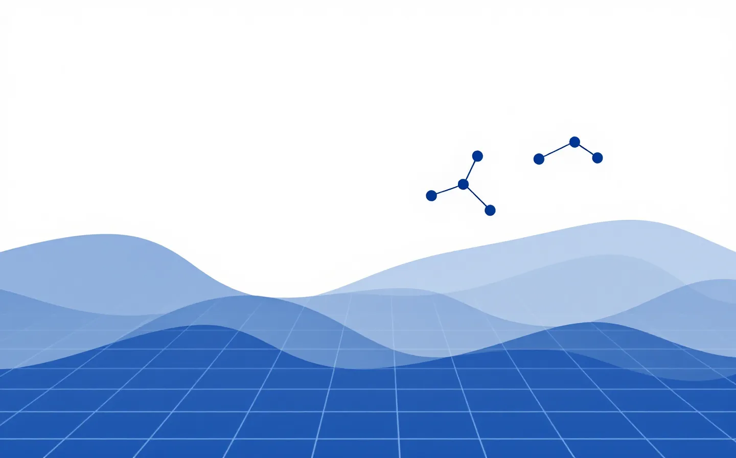 Abstract line illustration of a five-residue peptide chain in indigo and slate